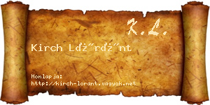 Kirch Lóránt névjegykártya
